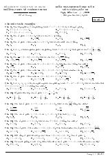 Đề kiểm tra định kỳ Giải tích 12 chương 4 trường THPT Võ Thành Trinh – An Giang
